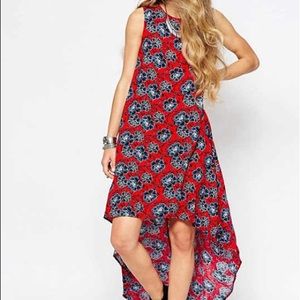Hi Low Hem Tank Maxi Dress In Floral Print